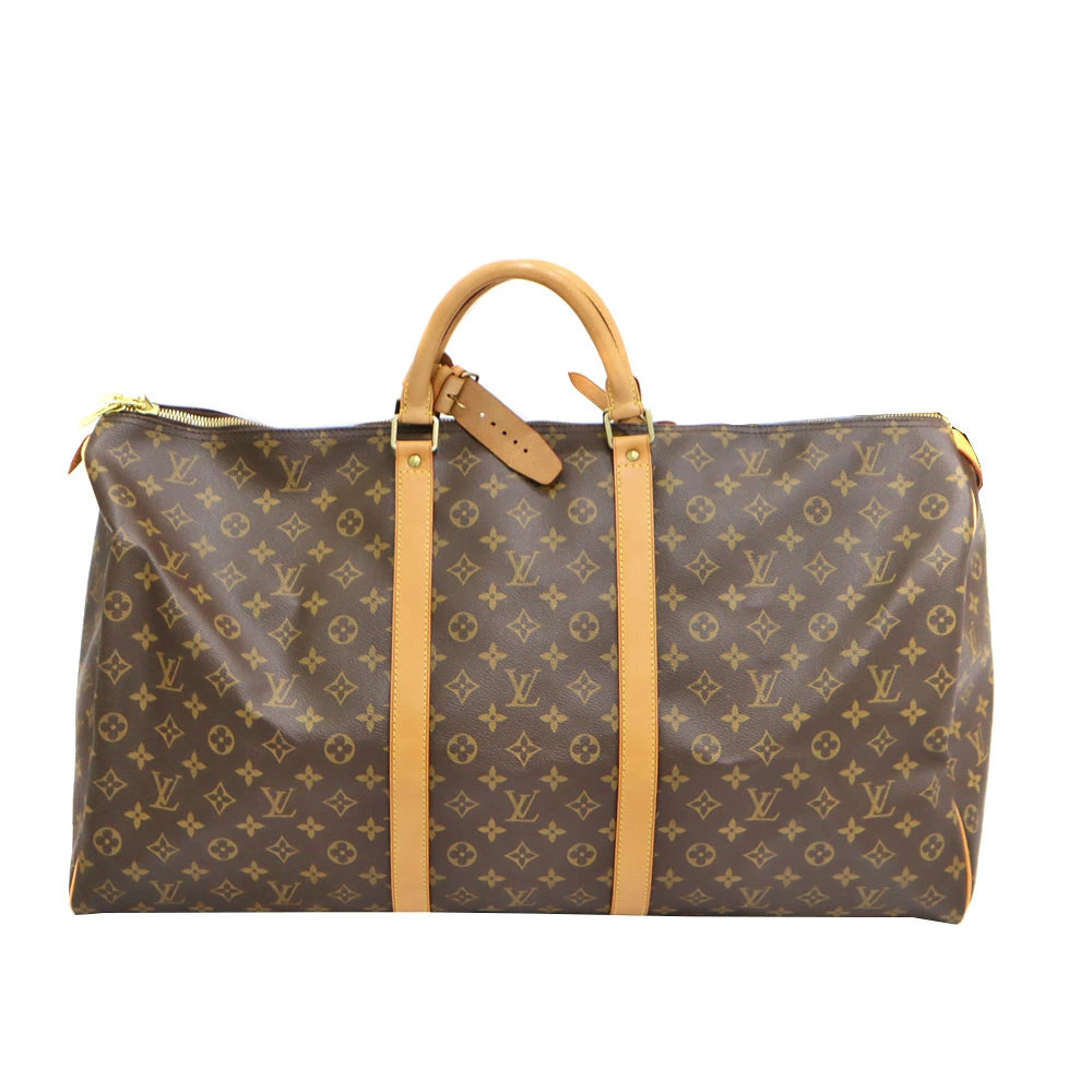 Louis Vuitton Keepall Monogram Travel Bag Canvas Leather Brown